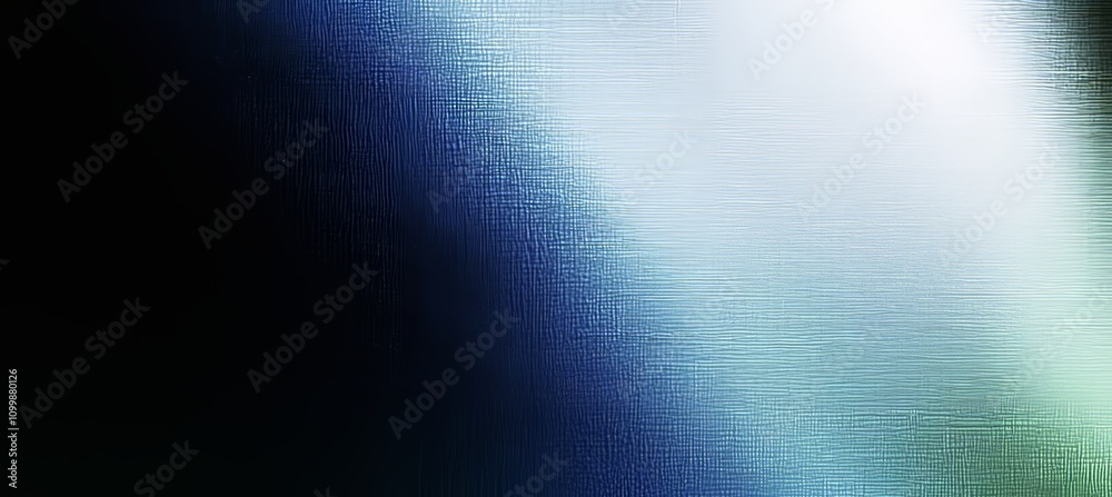 Aufkleber A dark, grainy background featuring a glowing blue abstract noise texture shape on a black banner poster header backdrop with copy space.