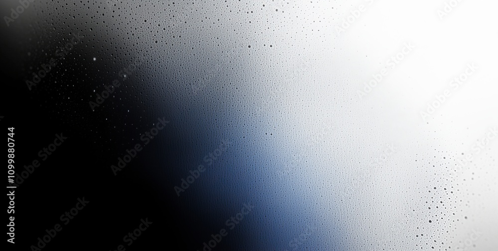 Poster A blurred abstract gradient in white, blue, and black on a dark, grainy background with glowing light, sized as a large banner.