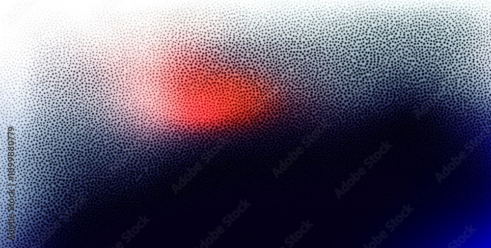 Poster a dark, grainy gradient abstract background with a red, orange, and purple glowing spotlight noise t