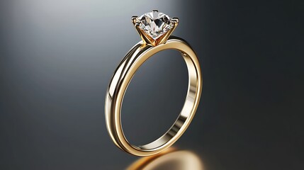 Solitary Diamond Engagement Ring In Gold Setting