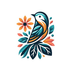 Fototapeta premium Flower bird logo vector
