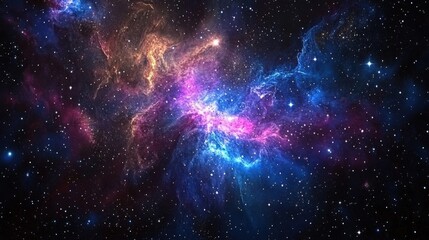 Fototapeta premium Cosmic Nebula Vibrant Colors Starry Sky