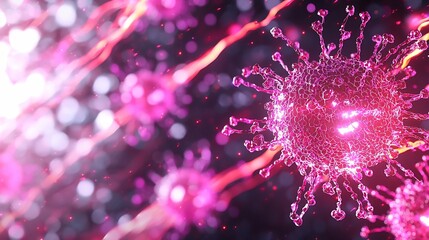 Fototapeta premium Research Breakthrough Vaccine, Converging Plasma Fields of Viral Vaccine Breakthrough in Depiction