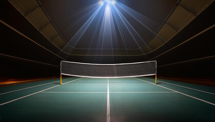 Obraz premium empty badminton court with spot light