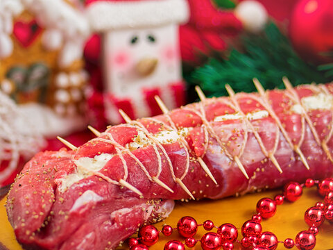 Gef&uuml;llte Schweinelende / Rinderlende als Rezeptidee f&uuml;r Weihnachten