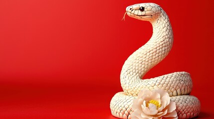 Fototapeta premium Discover the mystical significance of the white snake in the chinese zodiac year of the snake