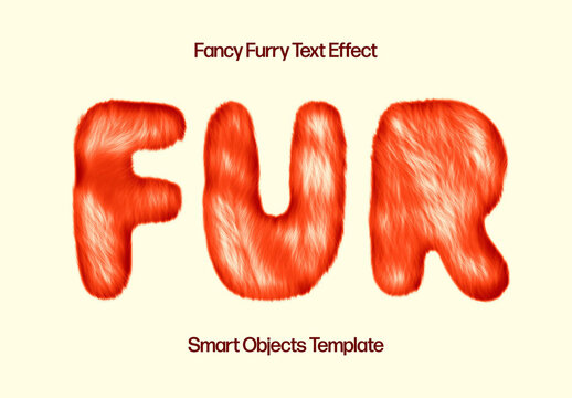 Fancy Furry Text Effect Mockup