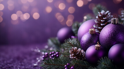 Purple bauble and christmas decoration