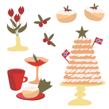kransekake norwegian christmas clip art