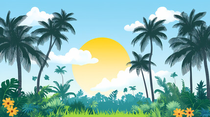 Obraz premium Flat picture nature in illustrator. Nature. Illustration