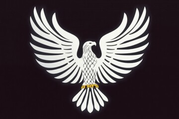 Obraz premium Majestic white eagle soaring a dark background, symbolizing freedom and strength.
