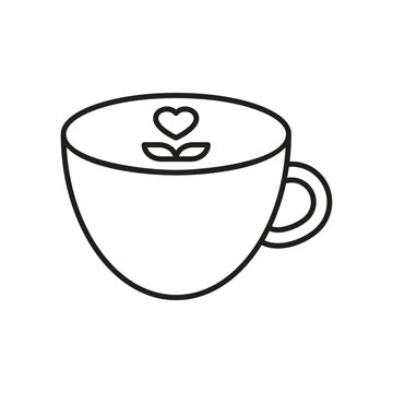 recommend clip art: latte art line icon with white background vector stock illustration