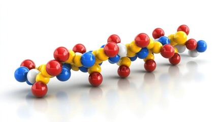 Molecular structure of glutathione isolated on white with reflective detailing