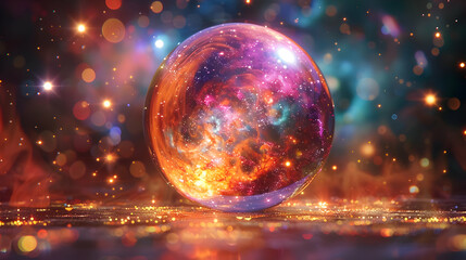 Fototapeta premium Cosmic Sphere Abstract Background Illustration