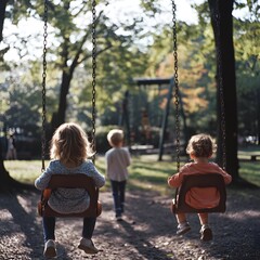 children on swing