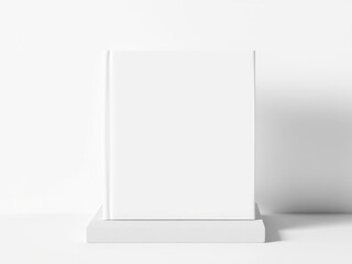 Square book cover mockup with realistic shadows and highlights, blank, concept