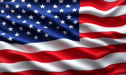 Obraz premium Close up studio shot of United States flag in high definition detail, USA