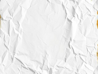 Obraz premium Wrinkled white paper poster with creases and folds, aged, blank