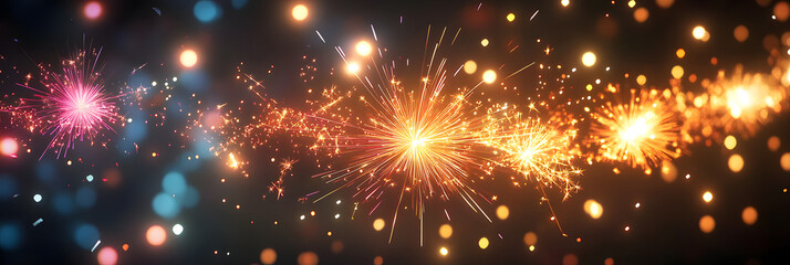 Fototapeta premium Festive Celebration Background with Sparkling Fireworks Display