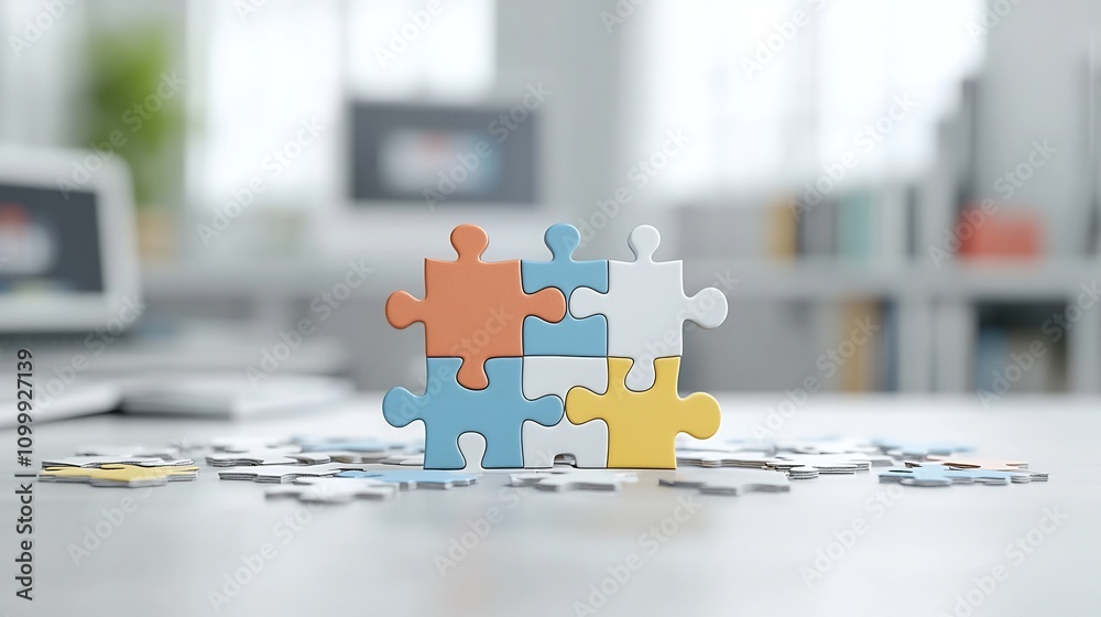 Fototapete Intricate 3D Puzzle Symbolizing the Complexity of Search Engine Algorithms and the Challenges of Optimizing Digital Content for Maximum Visibility and Discoverability