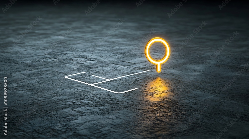 Poster A captivating 3D search bar illuminating a dark virtual environment guiding users to their desired results with clarity and precision