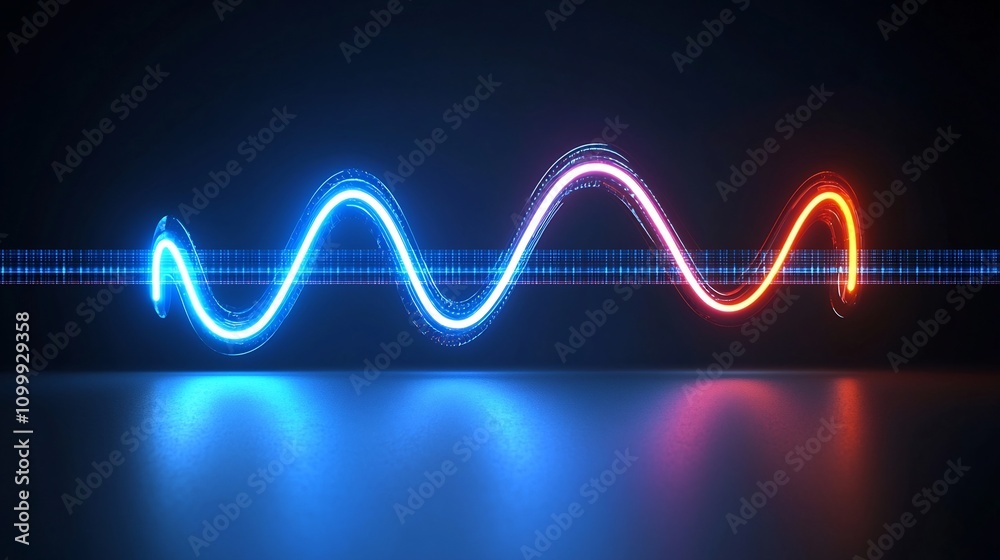 Poster Striking 3D line graph in bold neon colors with fluid gradients set against a sleek high tech backdrop highlighting precision innovation