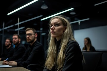 Bored Employee in Office Meeting Setting