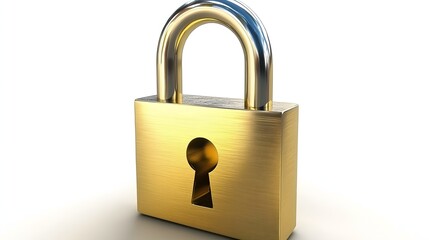 Naklejka premium Shiny golden padlock symbolizing security and protection.