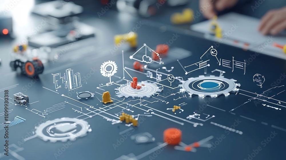 Poster digital blueprint visualizing economic policy government analysis and structured economic developmen