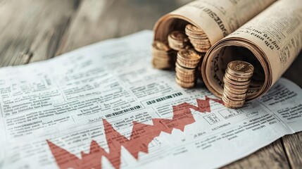 Financial newspaper headline reading Economic Turmoil with declining stock images