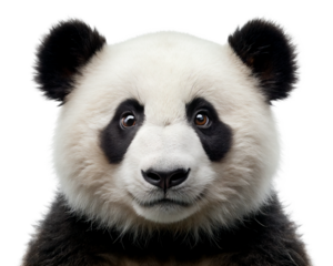 Panda: A black-and-white face, kind eyes, and soft fur.
