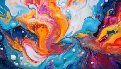 Fototapeta premium wallpaper fluid art acrylic painting mixing creating a colorful background