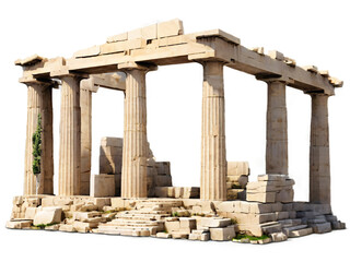 Obraz premium Ancient Building Transparent PNG – Inspired by the Acropolis