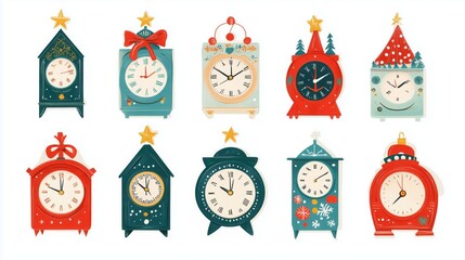 Christmas Countdown Clocks Collection with Festive Designs