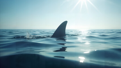 Fototapeta premium Shark Fin in the Ocean