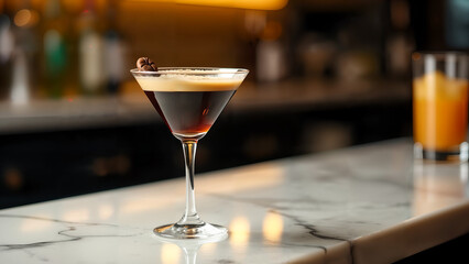 Fototapeta premium Stylish Espresso Martini on Marble Bar