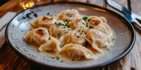 Silesian dumplings served on a plate, showcasing the delicious texture and presentation of Silesian dumplings, perfect for any culinary context celebrating Silesian dumplings.