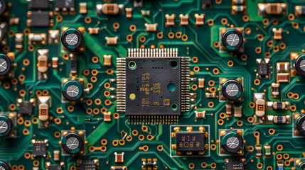 Closeup Circuit Board Microchip Technology Illustration