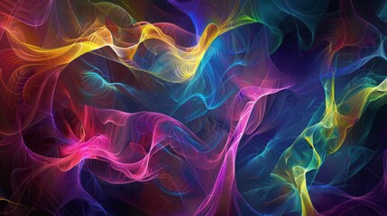Fototapeta premium Intricate Digital Abstract Patterns with Interwoven Lines