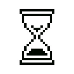 Fototapeta premium Sand timer icon. Time pixel icon