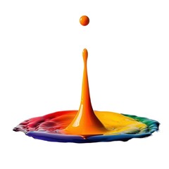 Colorful paint droplet splash isolated white background abstract art