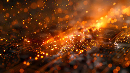 Naklejka premium Glowing Circuit Board Abstract Background