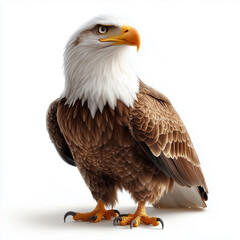 Obraz premium Majestic eagle perched gracefully with folded wings showcasing intricate feather details