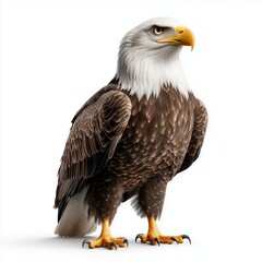 Obraz premium Majestic eagle perched gracefully with folded wings showcasing intricate feather details