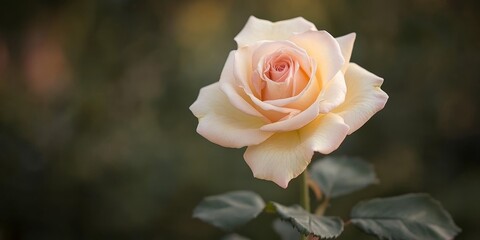 Obraz premium The Gospel rose features a stunning blossom that shifts in color with the weather, and its delightful perfume with honey undertones persists even after being cut. The Gospel rose offers beauty and