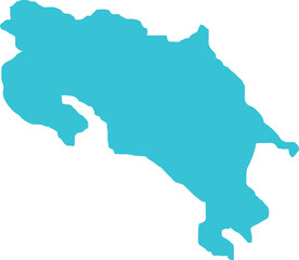 Obraz premium Costa Rica MAP in Blue, Country Map, Costa Rica, Border Map, Border line of Costa Rica, Geographic Map
