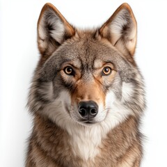 Obraz premium Wolf standing confidently with detailed fur, showcasing strength and beauty in a natural pose