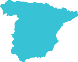 Obraz premium Spain MAP in Blue, Country Map, Spain, Border Map, Border line of Spain, Geographic Map