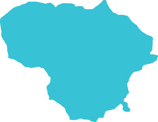 Fototapeta premium Lithuania MAP in Blue, Country Map, Lithuania, Border Map, Border line of Lithuania, Geographic Map