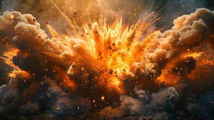 Fototapeta premium Fiery Explosion Illustration: Dynamic 3D Render
